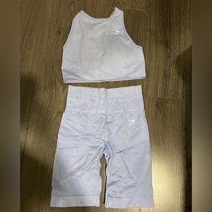 Gymshark sports bra and 7” bike short set
